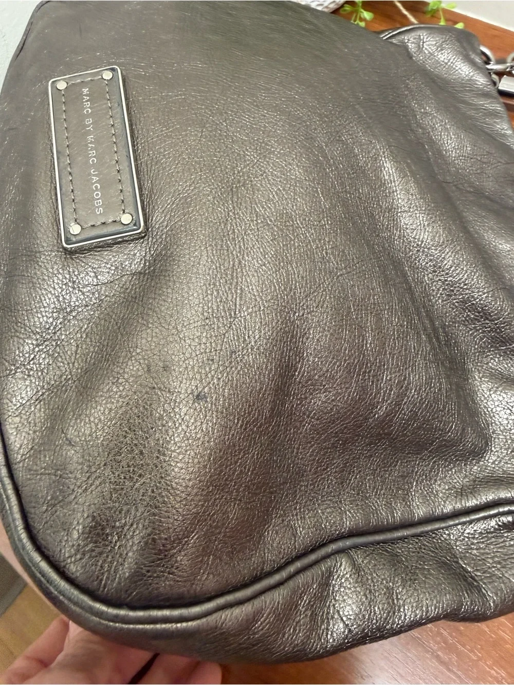 Marc by Marc Jacobs Metallic Pewter Leather Hobo